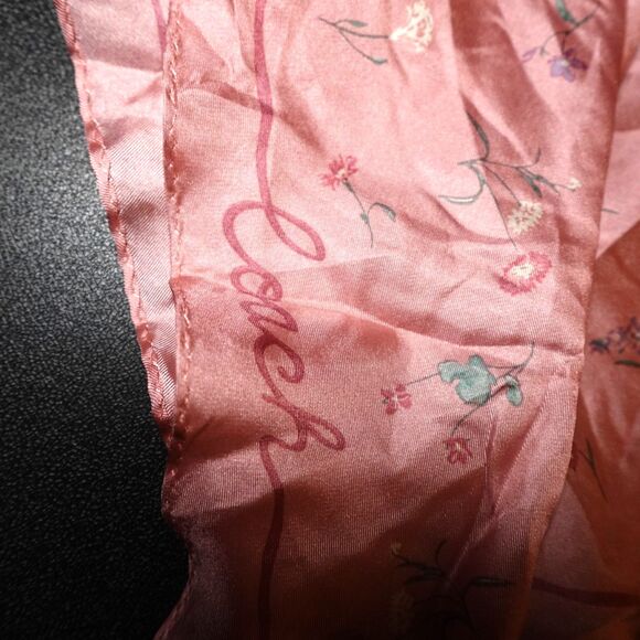 Coach Tossed Floral Pink Silk Diamond Scarf - Picture 3 of 3